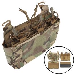 Bags Tactical DOPE Front Flap Double Stack Abdominal Fanny Pack Triple Magazine Insert Kangaroo Pouch For PC Plate Carrier Chest Rig