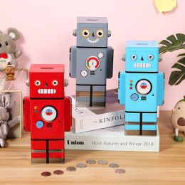 Boxes Cartoon Robot Piggy Bank Creative Coin Money Storage Jar Removable Large Capacity Kids Save Money Toys Home Desktop Accessories