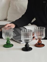 Wine Glasses Light Luxury Pleated Multicoloured Family Party Tall Champagne Trendy Ins Bar Juice Drinking Cup
