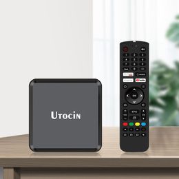 New Arrival UTOCIN NEO Android 11.0 TV Box Amlogic S905W2 2GB 16GB 2.4G 5G WiFi 4k AV1 Powerful app and Remote Set Top Box