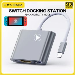 Microphones Switch Dock Tv Dock for Nintendo Switch Portable Docking Station Usb C to 4k Hdmicompatible Usb 3.0 Hub for Book Pro