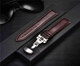 Smooth Genuine Calfskin Leather Watchband 18mm 20mm 22mm 24mm Straps with Solid Automatic Butterfly Buckle Business Watch Band H119657837