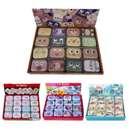 Bins 12 Pieces/Lot Rectangular Tin Box with Lid Portable Pill Candy Box Mask Case Desk DIY Small Things Storage Box Make Up Organizer