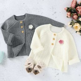 Sweaters Baby Sweater Baby Boys Girls Sweaters Cardigans Autumn Toddler Long Sleeves Knitwear Jackets Winter Newborn Knit Clothes Tops