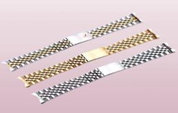 Watch Bands 19 20 21mm Two Tone Hollow Curved End Solid Screw Links Replacement Band Old Style VINTAGE Jubilee Bracelet For Dateju3590909