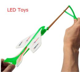 LED Light Elastic Plane DIY Model Arrow Rocket Flying Toy Party Gift LED Flying Toys2066017