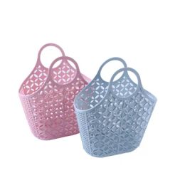 Baskets Plastic Storage Basket Wash Bathroom Storage Vegetable Market Shopping Basket Multicolor Functional Pressureresistant Folding