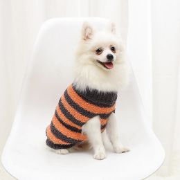 Sweaters Pet Sweater New Product Dog Cat Clothing Warm Pullover French Bulldog Cardigan Outerwear Cute Coat Fashion Striped Autumn Winter