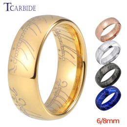 Bands 6mm 8mm Best Seller Men Women Tungsten Engagement Wedding Band Ring Domed Polished Laser Engraved Fashion Jewellery Comfort Fit