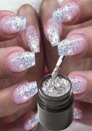 Nail Gel 5ML Glitter Paint UV Varnish SemiPermanent Base Manicure Primer Shimmer Diamond Shining Platinum4456553