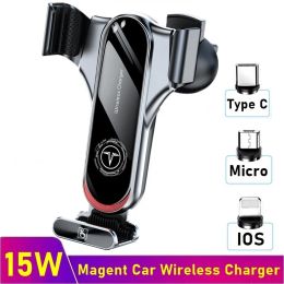 Chargers 15W Magnetic Fast Car Wireless Charger Automatic Air Vent Phone Holder Stand In Car For Iphone 11 12 Pro Max Samsung S21 Xiaomi