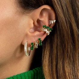 Earrings 1pc Stainless Steel Cubic Zirconia Ear Cuff Ear Clip for Women Adjustable C Shape Without Piercing Cuff Earring Fashion Jewellery