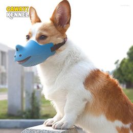 Dog Apparel CAWAYI KENNEL Muzzle Silicone Duck Mask For Pet Anti Bite Stop Barking Adjustable Mouth Muzzles Accessories