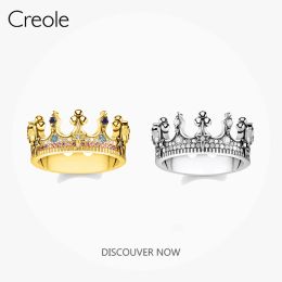 Rings ing Royal Crown 925 Sterling Silver Golden Color 2021 Brans New Fine Jewerly Vintage Style Magic Powerful Gift For Women Girls