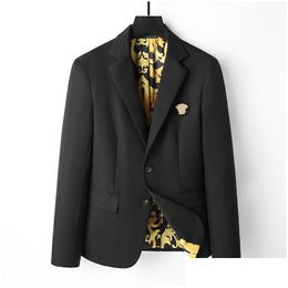 Mens Suits Blazers Designer Fashion Man Classic Casual Floral Print Luxury Jacket Long Sleeve For Men Business Coats Drop Delivery App Dhp7J