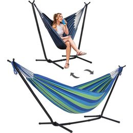 Camp Furniture Tents 475 Lbs Capacity Hanging Hammock for Women 2-in-1 Hammocks Hammock Chair With Stand Blue Stripe Carp Camping Net Foot Rest Y240423