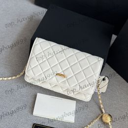 Designer di lusso Porta della carta da donna Baglie da portafoglio lunghe con borse a traversa a golf oro WoC Black Bianco Multi Multi Pochette Frucco di vanità per trucco di grande capacità 20 cm