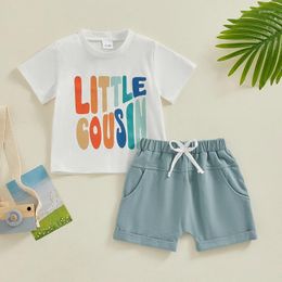 Clothing Sets Toddler Baby Boy Birthday Outfits Short Sleeve Letter Print T-shirt Tops Shorts Set Infant Boys Summer Clothes