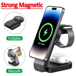 Chargers 30W 3 in 1 Magnetic Wireless Charger Stand For iPhone 14 13 12 Pro Max Apple Watch Airpods Pro Foldable Fast Charging Station