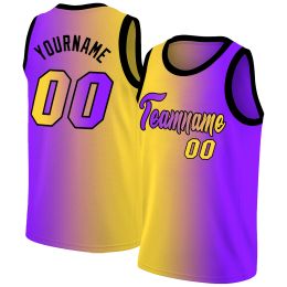Basketball Custom Round Neck Basketball Jersey Full Sublimation Team Name/Number Breathable Training Athletic Shirts for Male/Lady/Kids