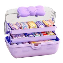 Bins Children's Hair Accessories Storage Box Head Rope Hairpin Rubber Band Head Jewelry Dressing Cute Girl Jewelry Box