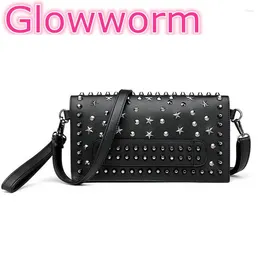 Bag Glowworm Punk Evening Clutch Bags Women Rivet Star Shoulder Female Classic Crossbody Purse And Handbag Lady WHDV1393