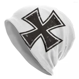 Berets German Iron Cross Skullies Beanies Caps Streetwear Winter Warm Men Women Knitting Hat Adult Unisex Bonnet Hats