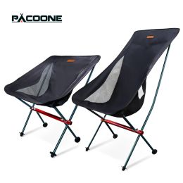 Accessories PACOONE Travel Ultralight Folding Chair Detachable Portable Moon Chair Outdoor Camping Fishing Chair Beach Hiking Picnic Seat