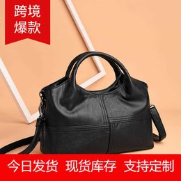 Bag Womens 2024 Bags Lightweight Splicing Soft Leather Large Capacity Fashion Moms Handbag Small