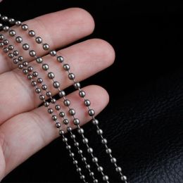 Necklaces Fashion 3mm TA1 Pure Titanium Military Army Ball Bead Chain Necklace for Men Women Antiallergy 26 inch Length