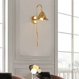 Wall Lamp Postmodern LED Nordic All Copper Light Living Room Decoration Lights Bedroom Bedside Aisle Sconce