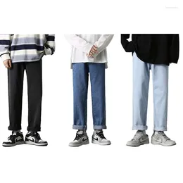 Men's Jeans 2024 Men Loose Denim Pants Wide-leg Korean Style Straight Baggy Elastic Waist Student Trousers