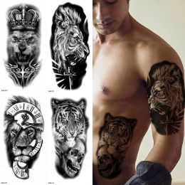 Tattoos Waterproof Temporary Tattoo Sticker Big Tiger Lion Wolf Rose Arm Tattoo Hipster Tattoo Man Woman Tattoo Body Tattoo Art Tatuajes