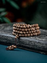 Necklace Earrings Set High Quality Natural Huian Agarwood Beads Fidelity Old Material Bracelet Multi-Circle Wooden Wenwan