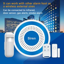 Accessories Yaosheng 433mhz Wireless Indoor Siren Sound and Light Can Work as A Standalone Alarm Host Police Sirens Gsm Home Alarm System