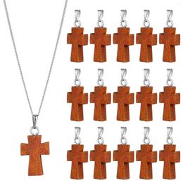 Storage Bottles 15 Pcs Bracelet Charms Necklace Jewellery Pendant Keychain Cross Small DIY Wooden