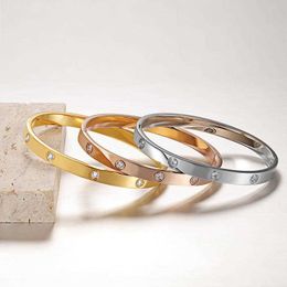 Designer charm Carter 18 Rose Gold Ten Diamond Bracelet for Womens Fashion Full Sky Star Inlaid Titanium Steel Jewelry