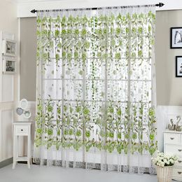 Square Windows Tulle Curtain Printed Modern Translucent Screening Yarn Drape for Household Living Room Accessories 240416