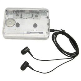 Brush Transparent Cassette Player Portable Cassette Tape to Mp3 Player Converter with 3.5mm Headphone Jack Wav Mp3 Recording Mode