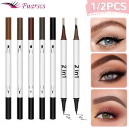 Supply 5 Colours Waterproof 4 Fork Tip Eyebrow Tattoo Pencil Long Lasting Brown Liquid Eyebrow Pen Eye Cosmetics Women Beauty Makeup