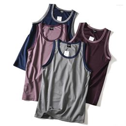 Men's Tank Tops Oversized Men Basketball Gym Cool Breathable Top Summer Big Size Thin Quick Dry Ice Silk Sleeveless Joggers Sports Vest J61