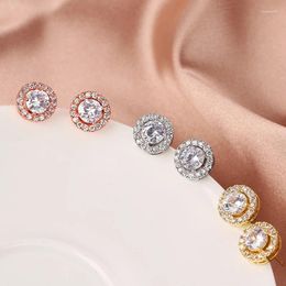 Stud Earrings KSRA Unusual Crown Minimalist For Women Cubic Zirconia Statement Wedding Brides Jewellery