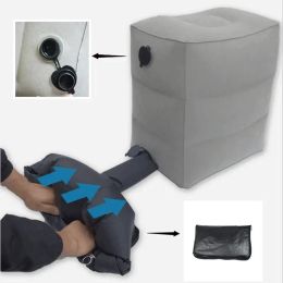 Pillow Professional Updated Inflatable Travel Foot Rest Pillow Adjustable Three Height Footrest Cushion With Storage Bag Dust 3 Full