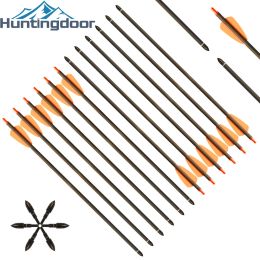 Darts 15inch Pure Carbon Arrow 6pcs/12pcs/24pcs Huntingdoor Pure Carbon Crossbow Arrows Outdoor Archery Shooting Crossbow Hunting