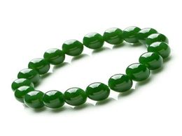 Genuine Natural Green Jade Bracelet Mens Jades Stone Beads Elastic Beaded Jasper Bracelets For Women Fine Jewelry Pi Xiu Bangles4497360