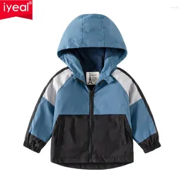 Jackets IYEAL Baby Boys Fleece Hooded Patchwork Windbreaker Outerwear Clothing For 1-7 Years Kids Toddler Jacket Coats