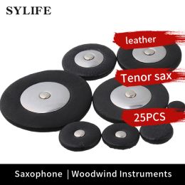 Saxophone Set of 25 Tenor Saxophone Woodwind Black Leather Pads