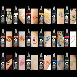 Inks OPHIR 30ML/Bottle Airbrush Body Paint Ink Pigment Temporary Tattoo Common Color Inks _TA053(118)