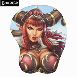 Mouse Pads Wrist Rests Alexstrasza 3D Oppai Gaming Mouse Pad with Soft Gel Wrist Rest Y240423