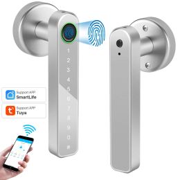 Control Tuya Digital Electronic Lock Bluetooth Smart Door Lock Smart Home Biometric Fingerprint Password Keyless APP Unlock Security